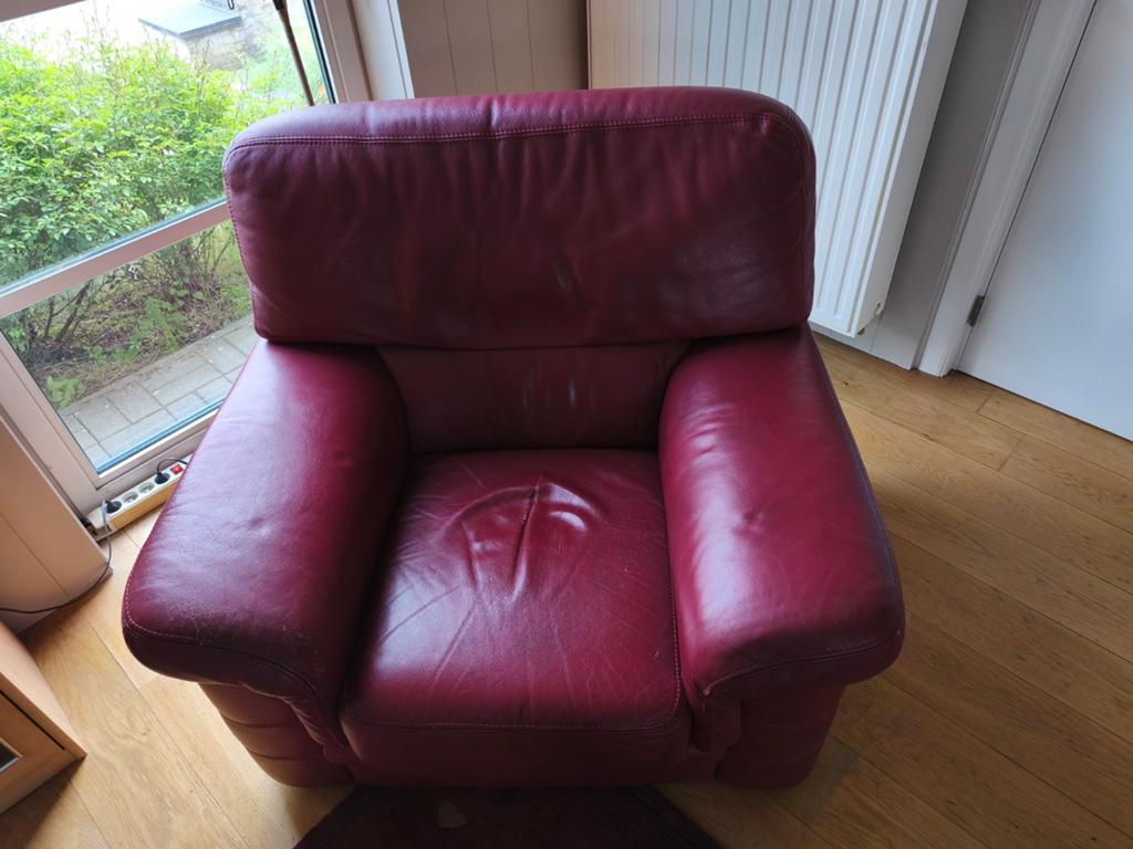 Canapé avec fauteuil gratuitement, Cuir