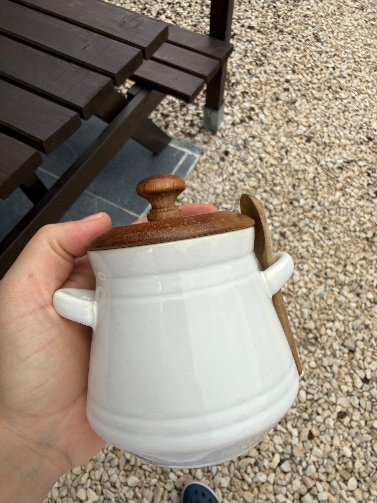 Te koop Zara Home potje met lepeltje, Beige, Enlèvement ou Envoi, Autres marques, Comme neuf