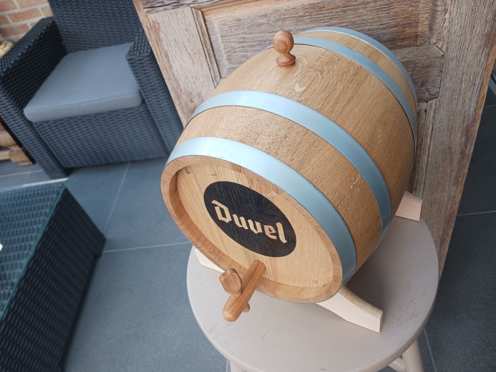 Diable. Nouveau tonneau en bois, Collections, Marques de bière, Enlèvement ou Envoi, Duvel