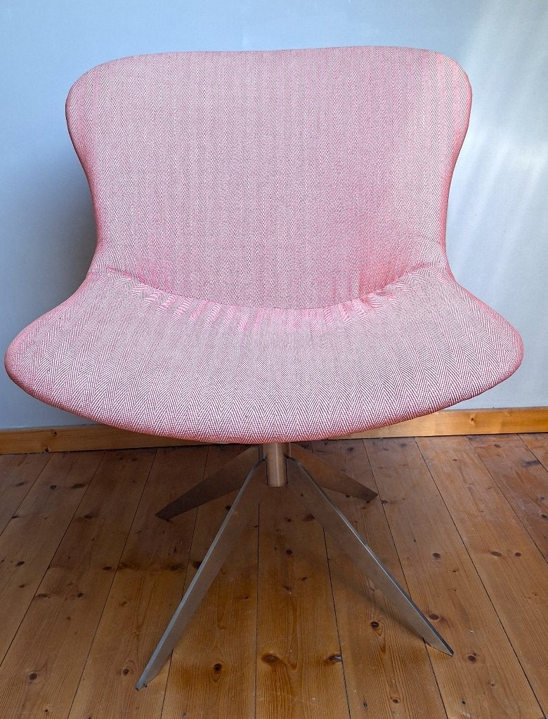 BoConcept design fauteuil / draaistoel roze, Huis en Inrichting, Ophalen, Gebruikt, Minder dan 75 cm, Stof