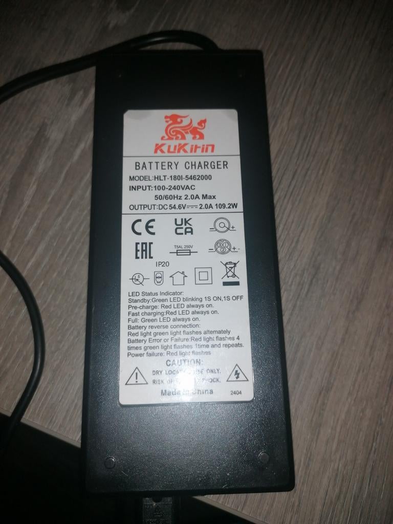 Oplader kukurin G2 pro /max, Fietsen en Brommers, Fietsaccessoires | Fietsaccu's, Ophalen