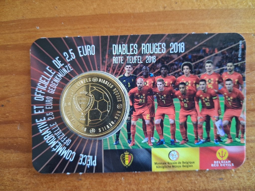 Herdenkingsmunt voor de Rode Duivels €2,50, Ophalen