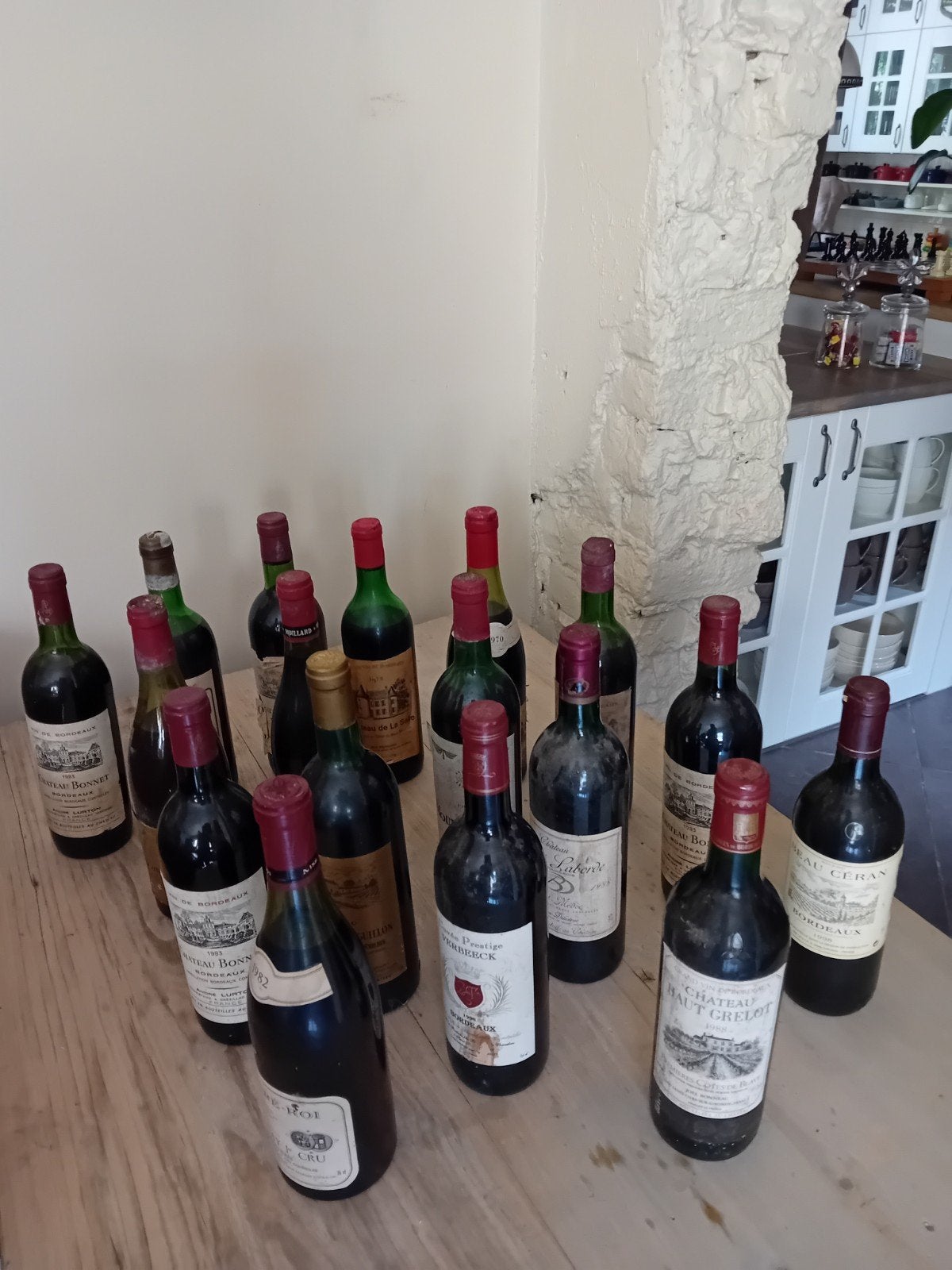 17 bouteilles de vin rouge (ancien : voir description), Collections, Enlèvement, Vin rouge