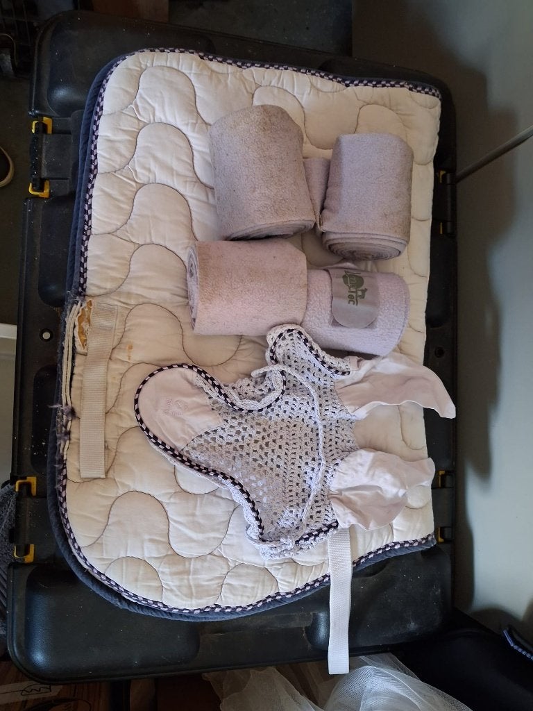 Lila Jumptec Set Full: Bandages + Oornetje + Dekje (gratis), Dieren en Toebehoren, Full (L), Gebruikt, Overige merken, Overige materialen