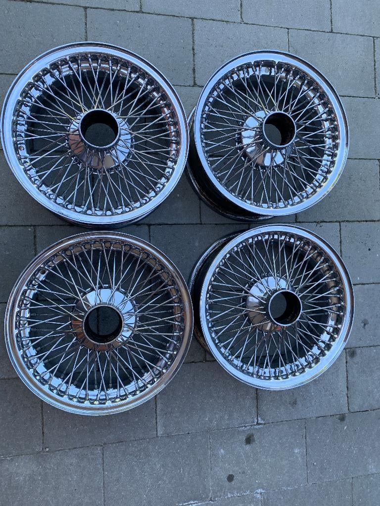 Set van 4 chromen spaakwielen voor bv Jaguar Etype, Auto-onderdelen, Ophalen, Velg(en)
