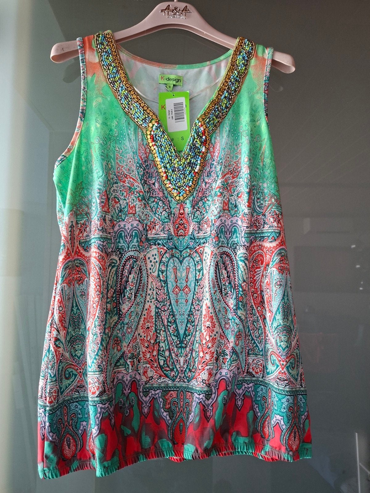 Topje met kraaltjes, Kleding | Dames, Topjes, K-design, Verzenden, Zo goed als nieuw, Groen