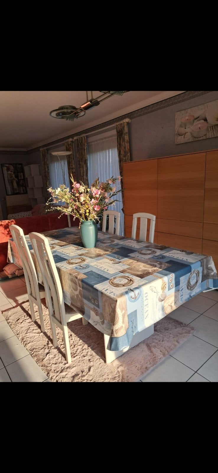 Bredene: witte houten tafel met 4 bijhorende stoelen, Ophalen