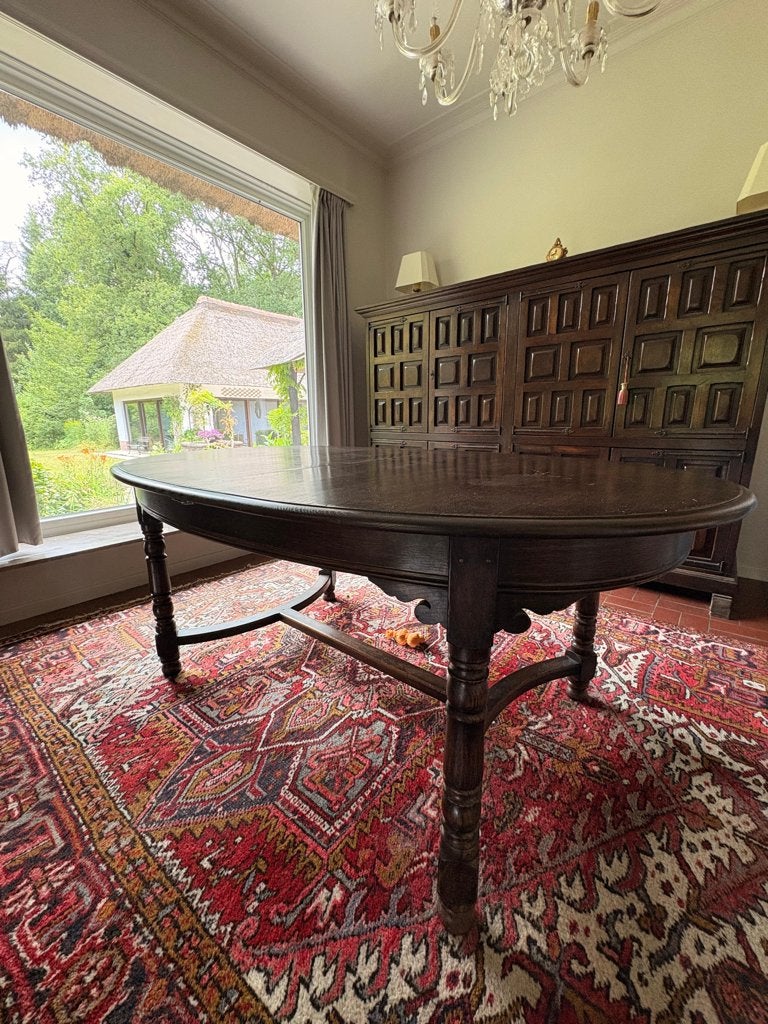 Massief houten uitschuifbare eettafel, 150 à 200 cm, Cinq personnes ou plus, Rustiek, Comme neuf