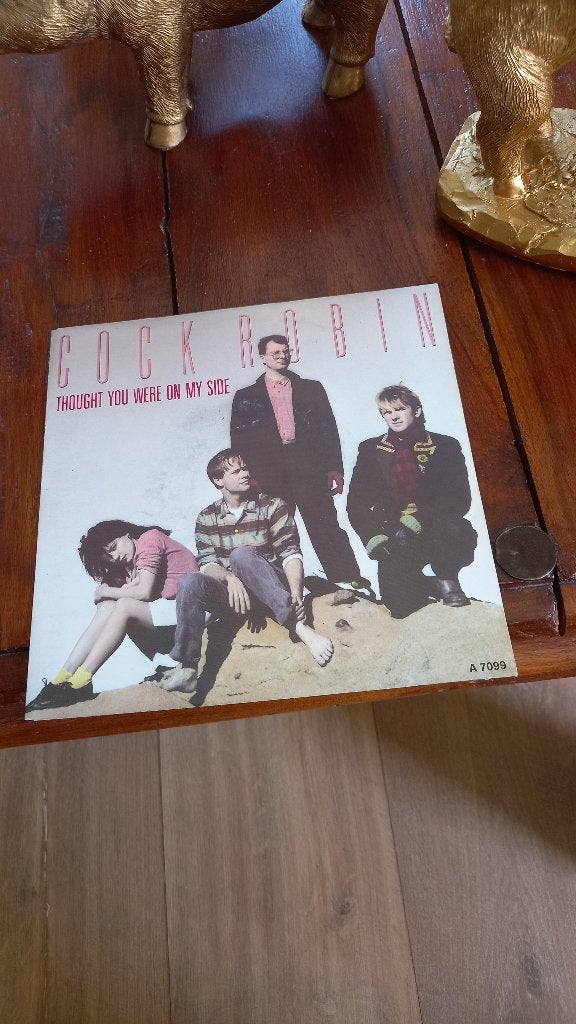 vinyl (45T) cock robin "thought you were on my side", Ophalen, Zo goed als nieuw, Pop