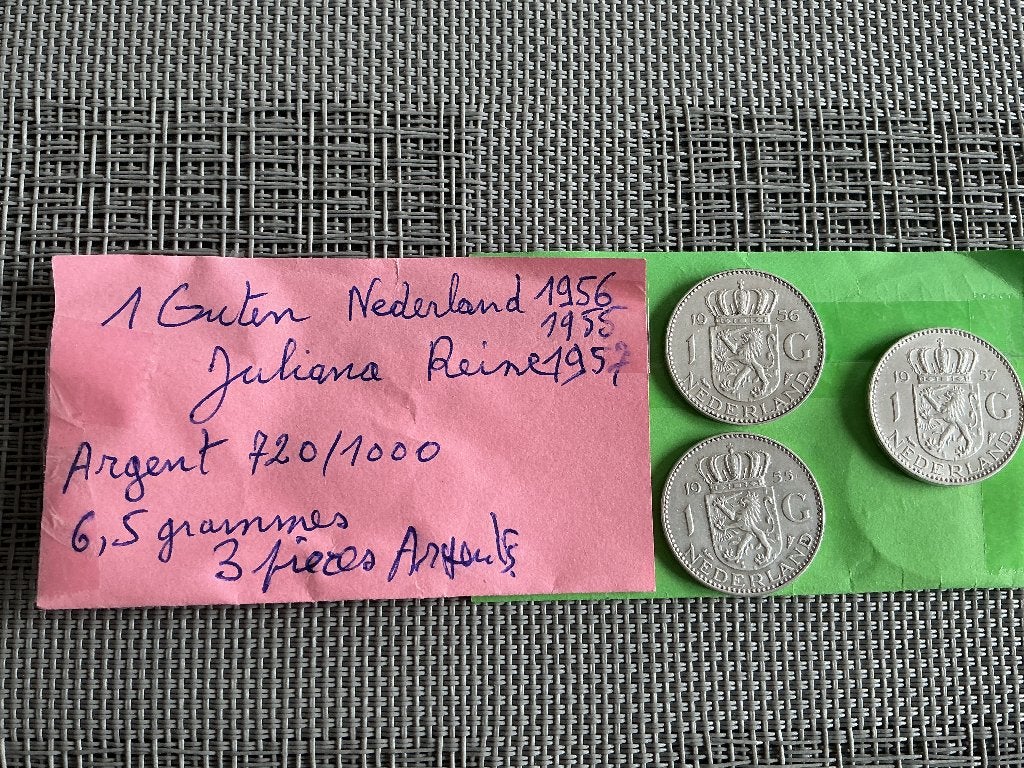 3 pièces argent 720/1000 Juliana Reine 1 G, Timbres & Monnaies, Monnaies | Pays-Bas, Enlèvement, Argent