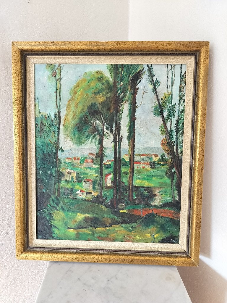 Peinture sur toile représentant des mas de Provence, Antiquités & Art, Art | Peinture | Classique, Enlèvement, Peinture à l'huile