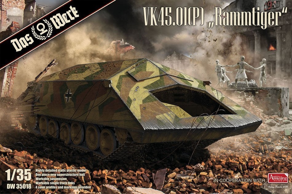 DAS WERK 35018 VK45.01(P) "Rammtiger" échelle 1/35, Neuf, Autres marques, Tank, Enlèvement ou Envoi