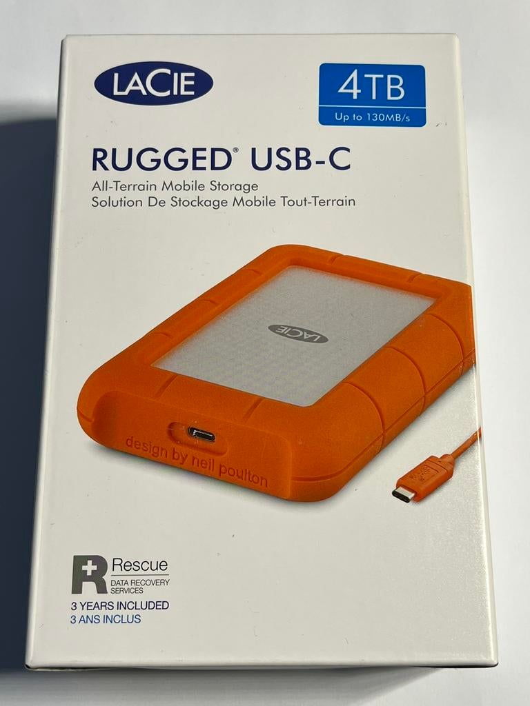 Disque dur externe LaCie Rugged USB-C 4 TB, neuf et scellé, Neuf, Enlèvement ou Envoi, HDD, Externe