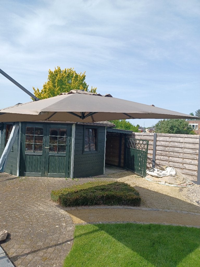 Tuin parasol met voet, Tuin en Terras, Ophalen, Zo goed als nieuw, Verstelbaar, Parasolvoet