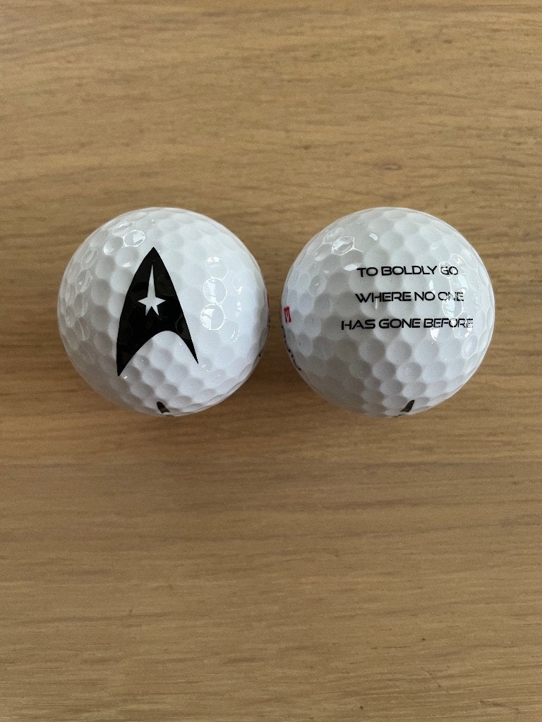 120 golfballen - Pinnacle Gold - met Star Trek logo en tekst, Sport en Fitness, Golf, Ophalen, Nieuw, Bal(len), Overige merken