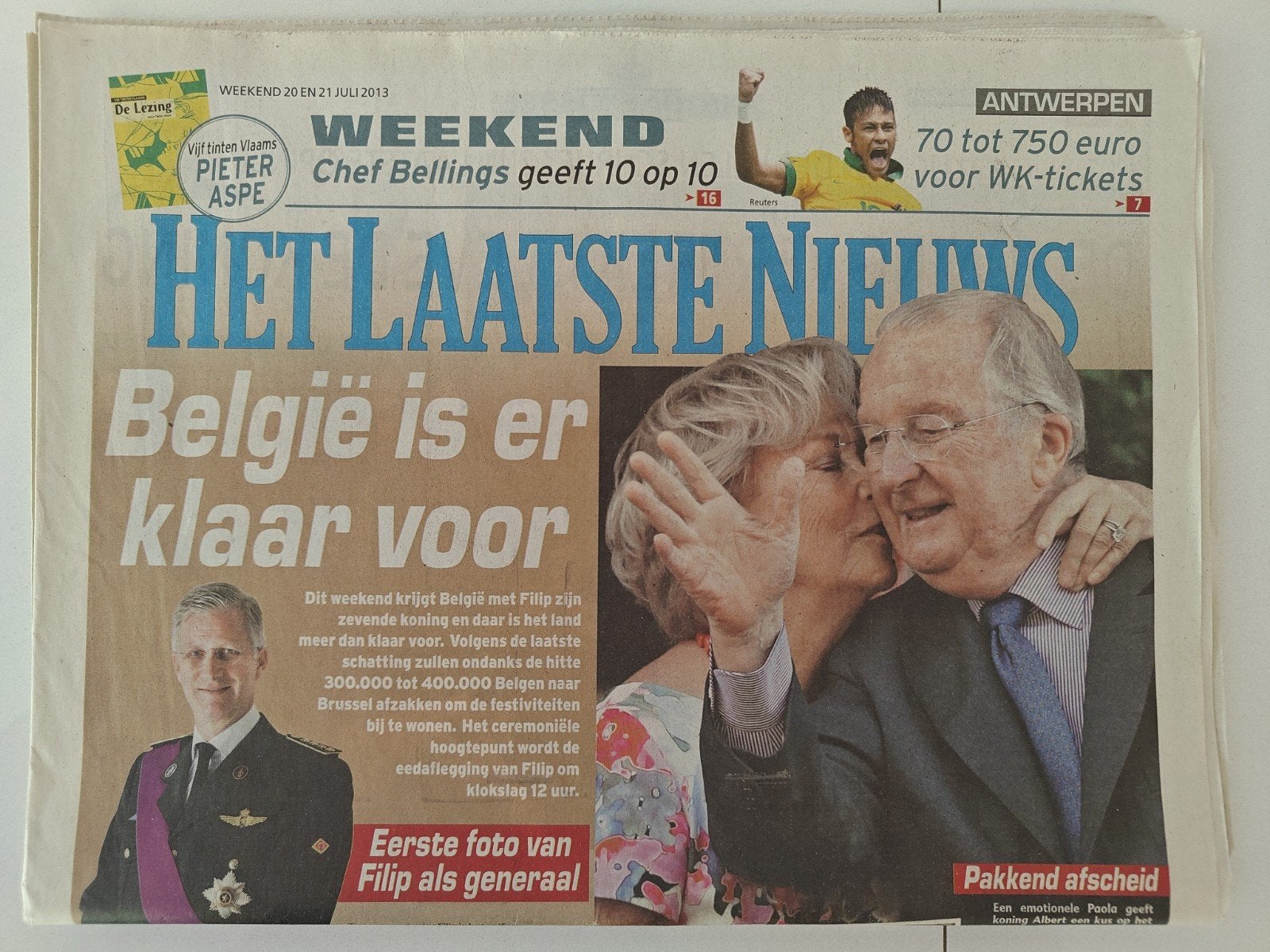 Het laatste nieuws HLN 20/21 juli 2013, Ophalen