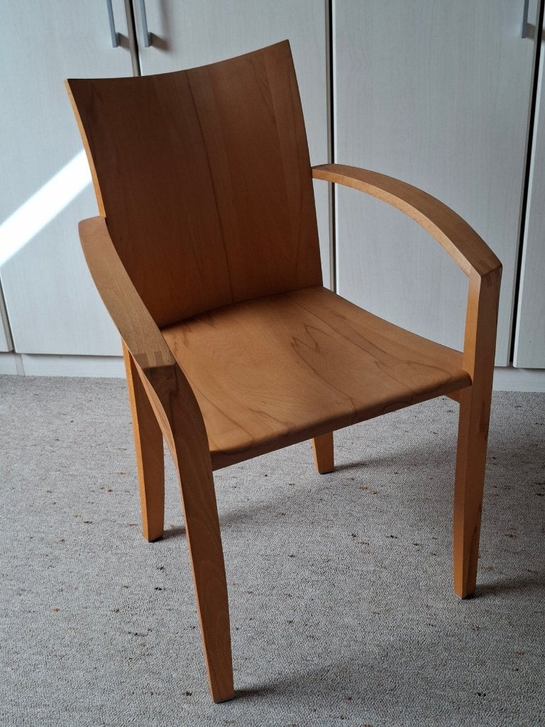 4 eetkamerstoelen massief kernbeuk, Ophalen, Gebruikt, Overige kleuren, Modern, strak