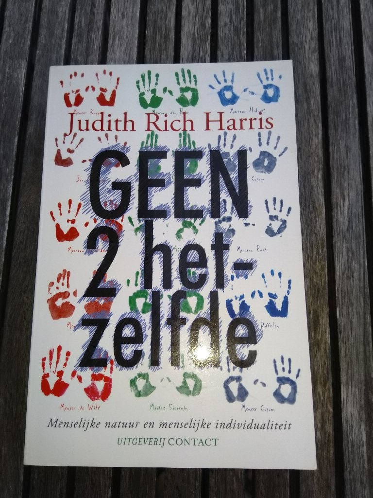 Geen 2 Het Zelfde Door Judith Rich Harris, Boeken, Psychologie, Ophalen of Verzenden, Zo goed als nieuw, Overige onderwerpen, Judith Rich Harris