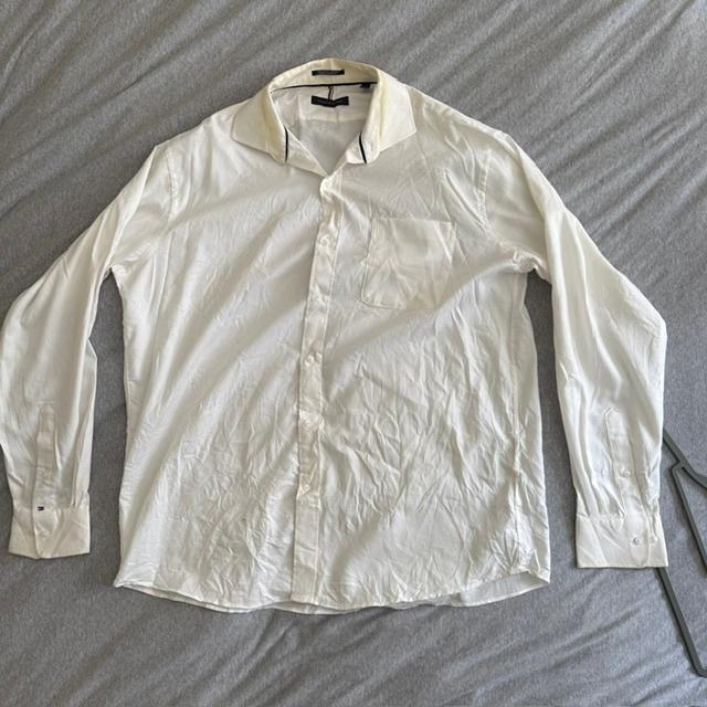 Tommy Hilfiger - overhemd - wit - Maat XL, Kleding | Heren, Overhemden, Wit, Ophalen of Verzenden, Tommy hilfiger, Gedragen