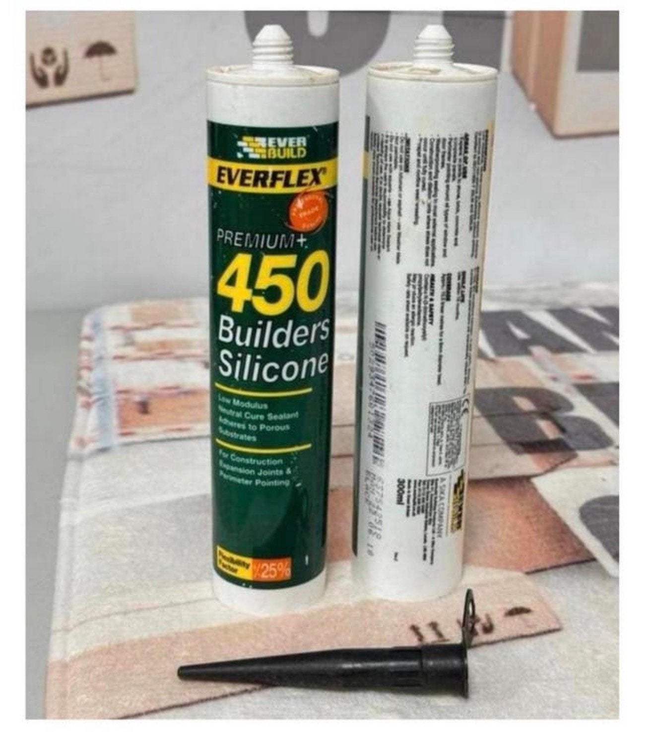 Kit silicone Everbuild 450CL Builders, 2 kits silicone, noir, Bricolage & Construction, Enlèvement ou Envoi, Neuf