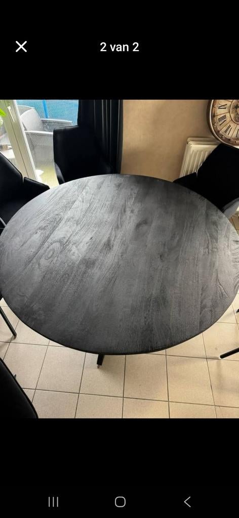 Mooie ronde zwarte eettafel, Huis en Inrichting, Tafels | Eettafels, Ophalen
