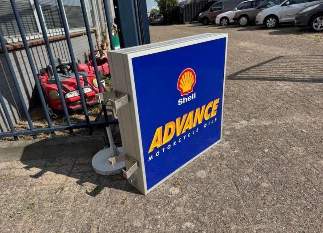 SHELL oude reclame lichtbak, Verzamelen, Ophalen, Gebruikt, Lichtbak of (neon) lamp