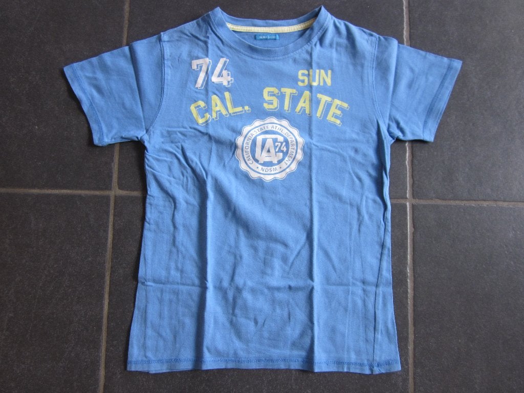blauwe T-shirt Cal.State, Kinderen en Baby's, Kinderkleding | Maat 134, Ophalen of Verzenden, Gebruikt, Jongen, Shirt of Longsleeve