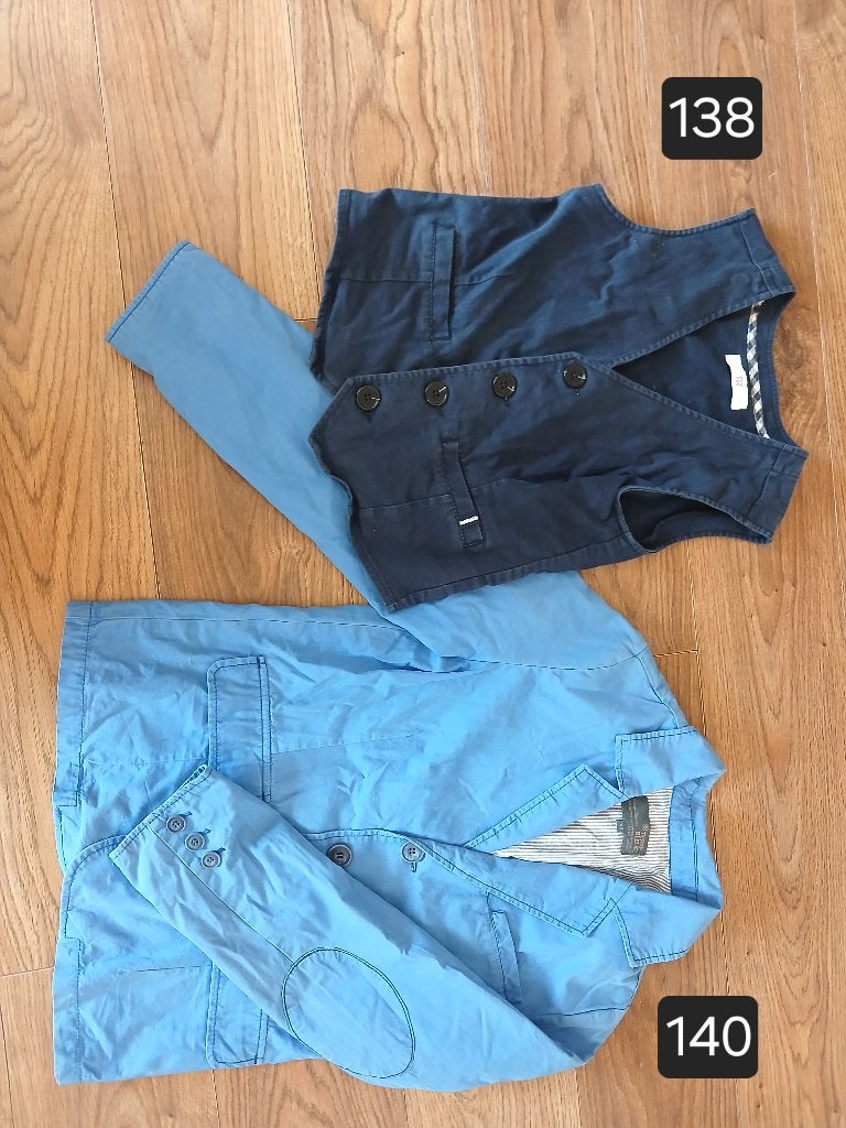 blazer maat 138 en vest maat 140, Ophalen, Zo goed als nieuw, Blauw