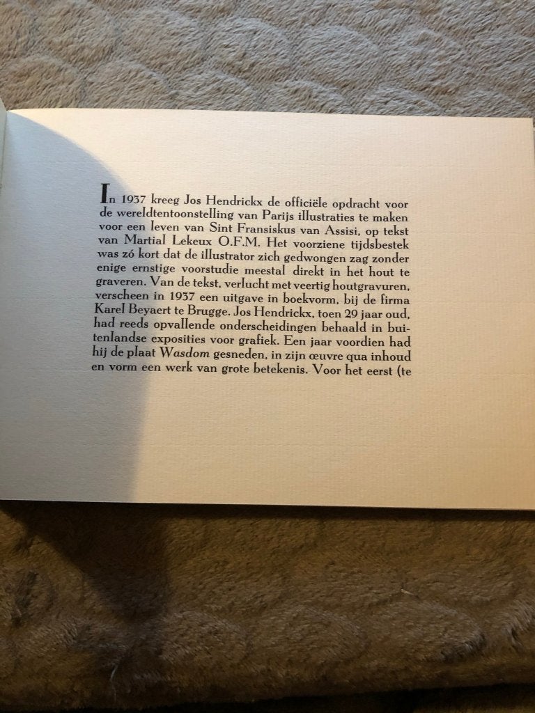 Ode aan Sint-Fransiskus - 40 houtgravuren van Jos Hendrickx, Gelezen, Ophalen of Verzenden, Overige onderwerpen, Jos Hendrickx