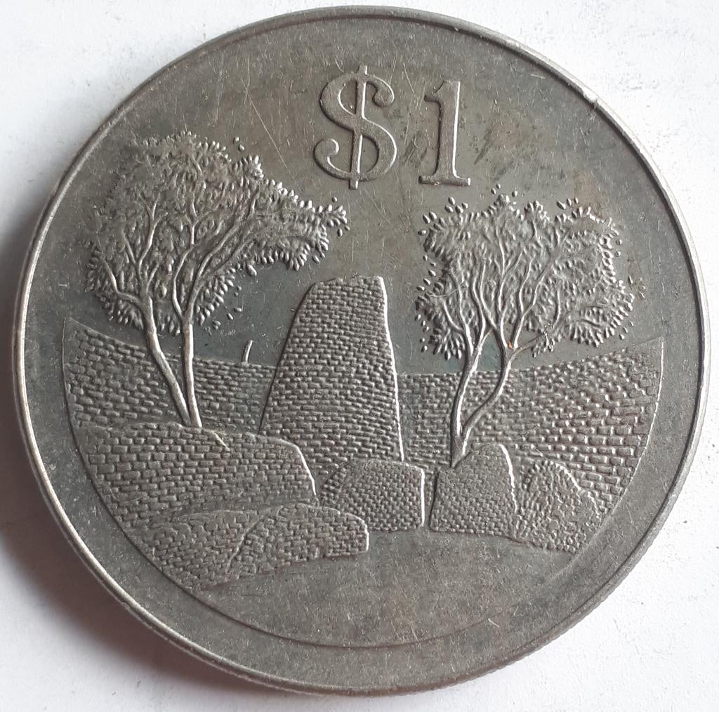 ZIMBABWE : 1 DOLLAR 2001 KM 6, Postzegels en Munten, Munten | Afrika, Ophalen of Verzenden, Zimbabwe, Losse munt