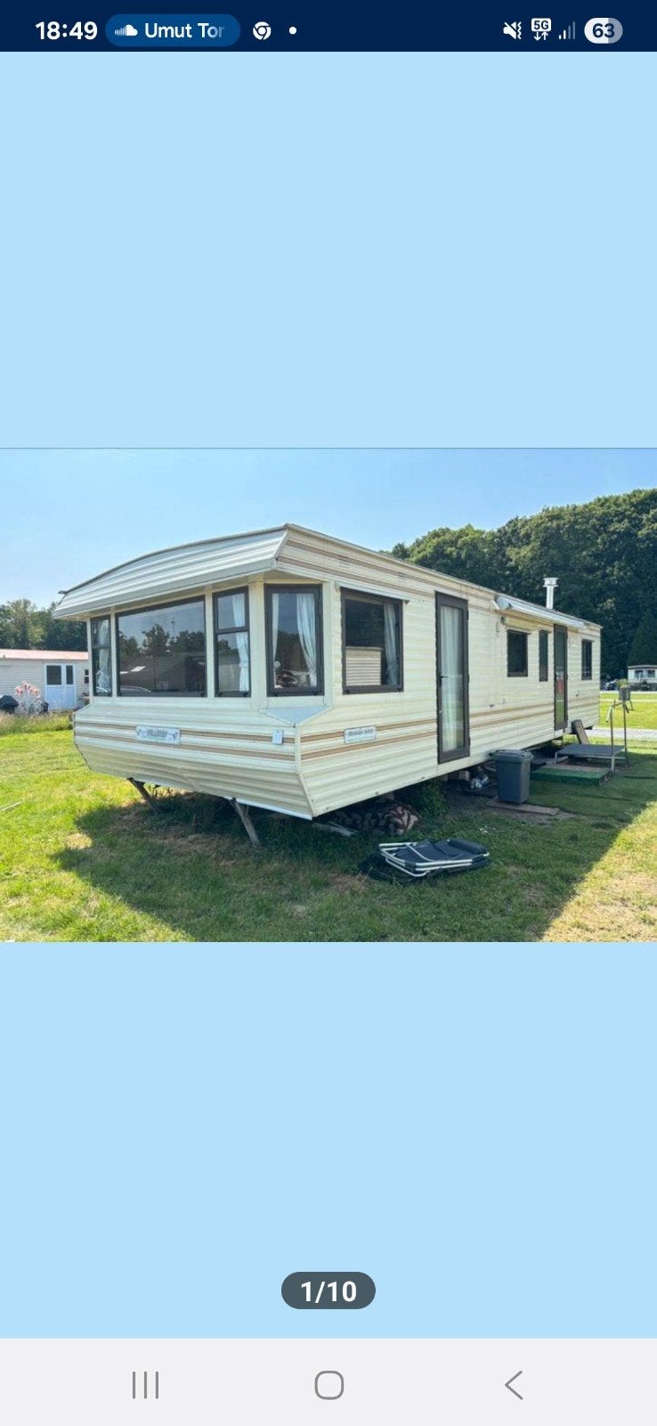 Mooie Stacaravan te koop 2slpk met zwemvijver op domein
