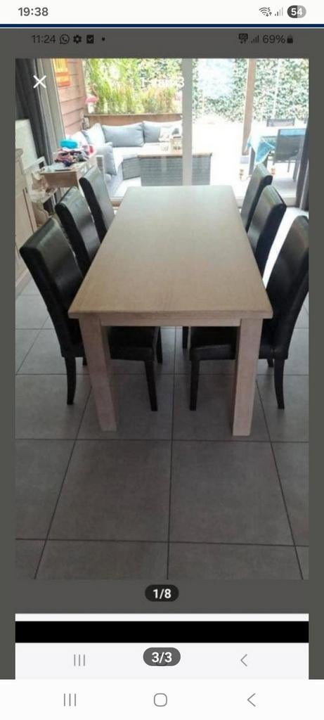Eetkamer set massief eik, Ophalen