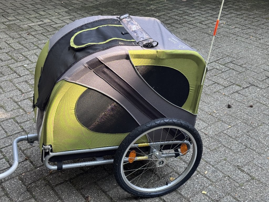Doggyride Fietskar Novel 20 Groen/Grijs met kussen 75x50 cm, Fietsen en Brommers, Ophalen, Opvouwbaar, 20 tot 40 kg, Dutch Doggy