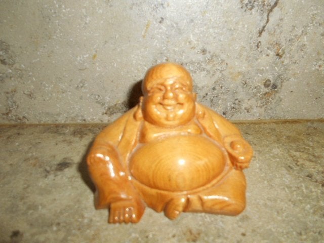 Houten Boeddha beeldje, Ophalen of Verzenden, Zo goed als nieuw, Hout