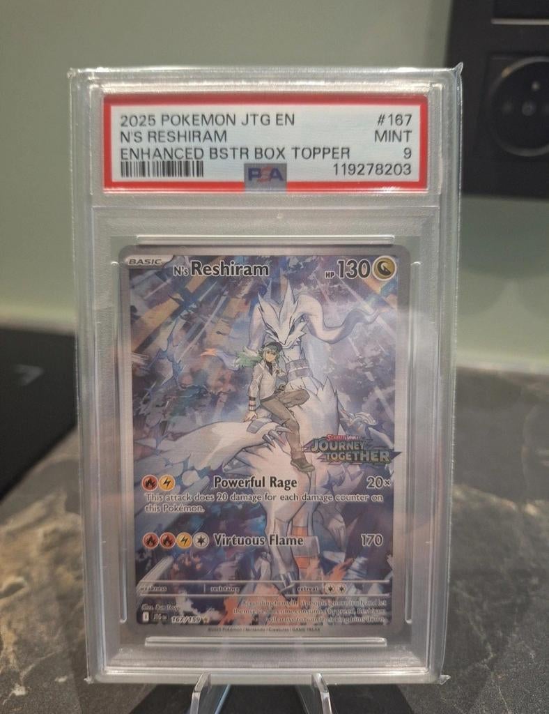 N Reshiram 167 estampillé PSA 9, Enlèvement, Neuf, Cartes en vrac, Foil