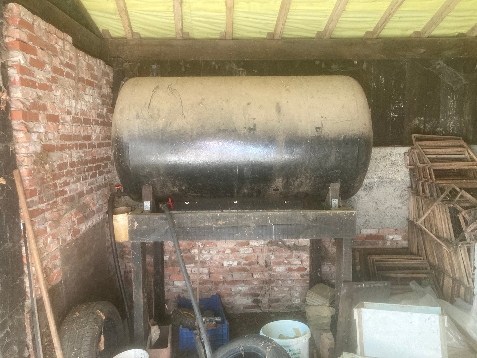 Mazout tank, Ophalen, Gebruikt, IJzer