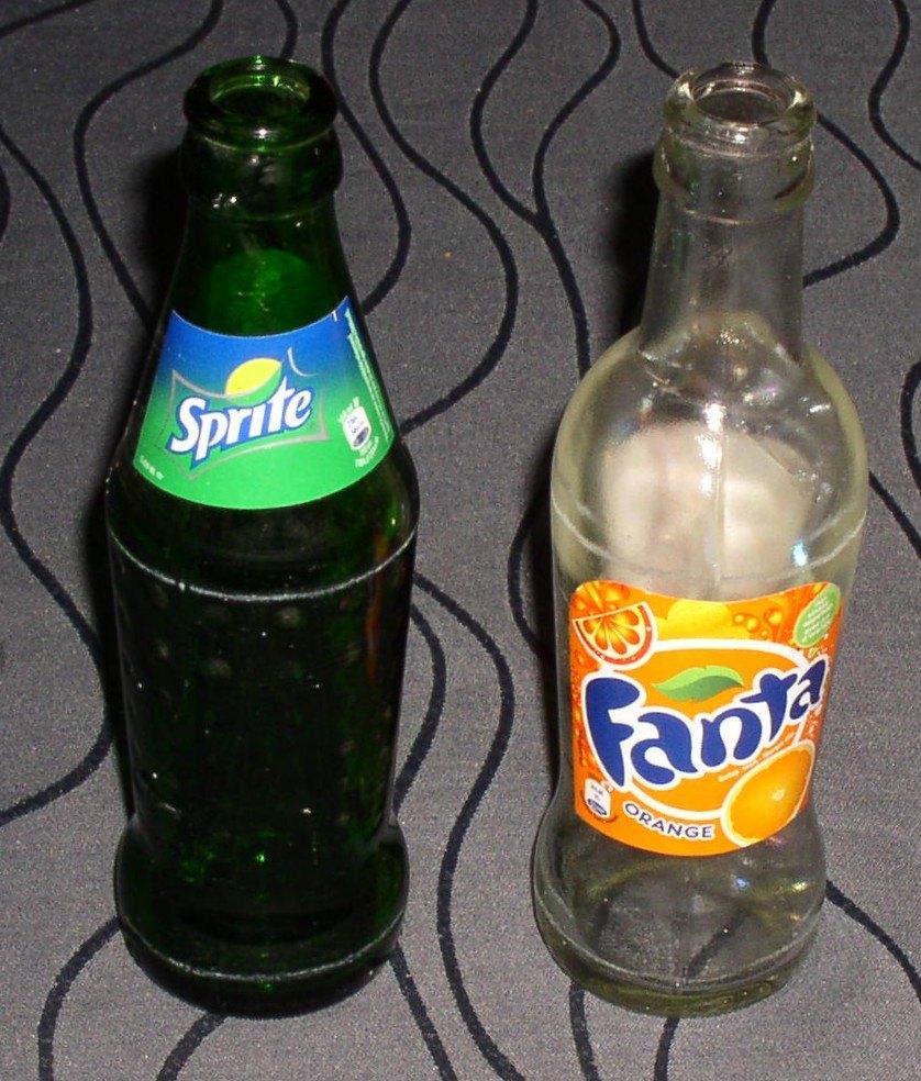 Glazen flesje Fanta en glazen flesje Sprite, 0.20 cl., Verzamelen, Ophalen of Verzenden, Gebruikt, Flesje(s), Overige merken