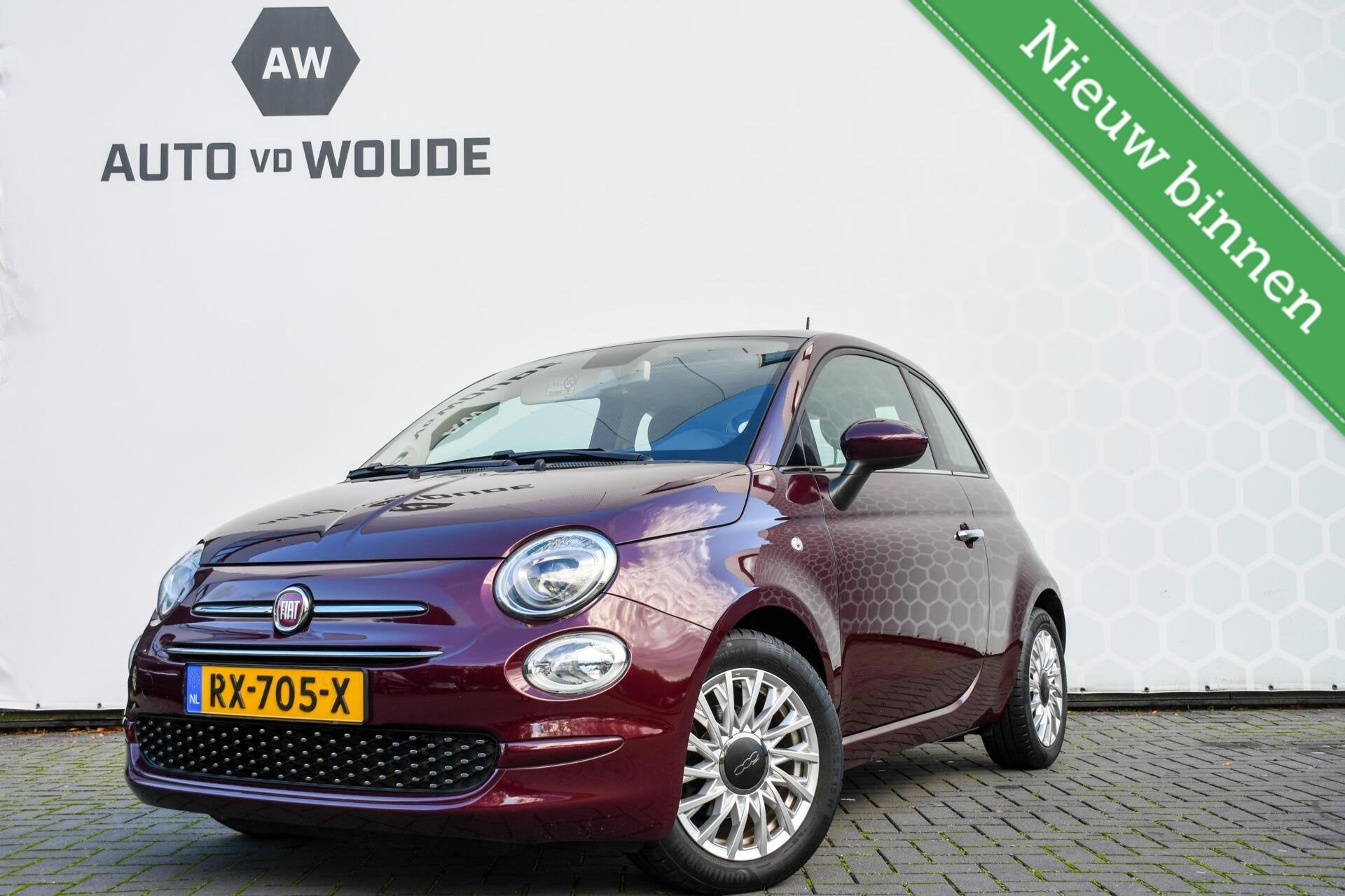 Fiat 500 1.2 Lounge Panoramadak Cruise control NAP, Auto's, Voorwielaandrijving, 4 zetels, Gebruikt, 4 cilinders