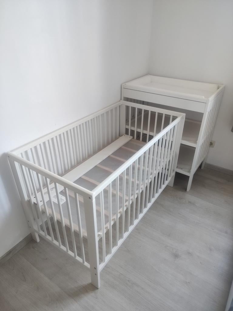 Meubles chambre bébé GULLIVER, lot de 2, blanc, 60x120, Enlèvement, Utilisé, Une personne, Blanc