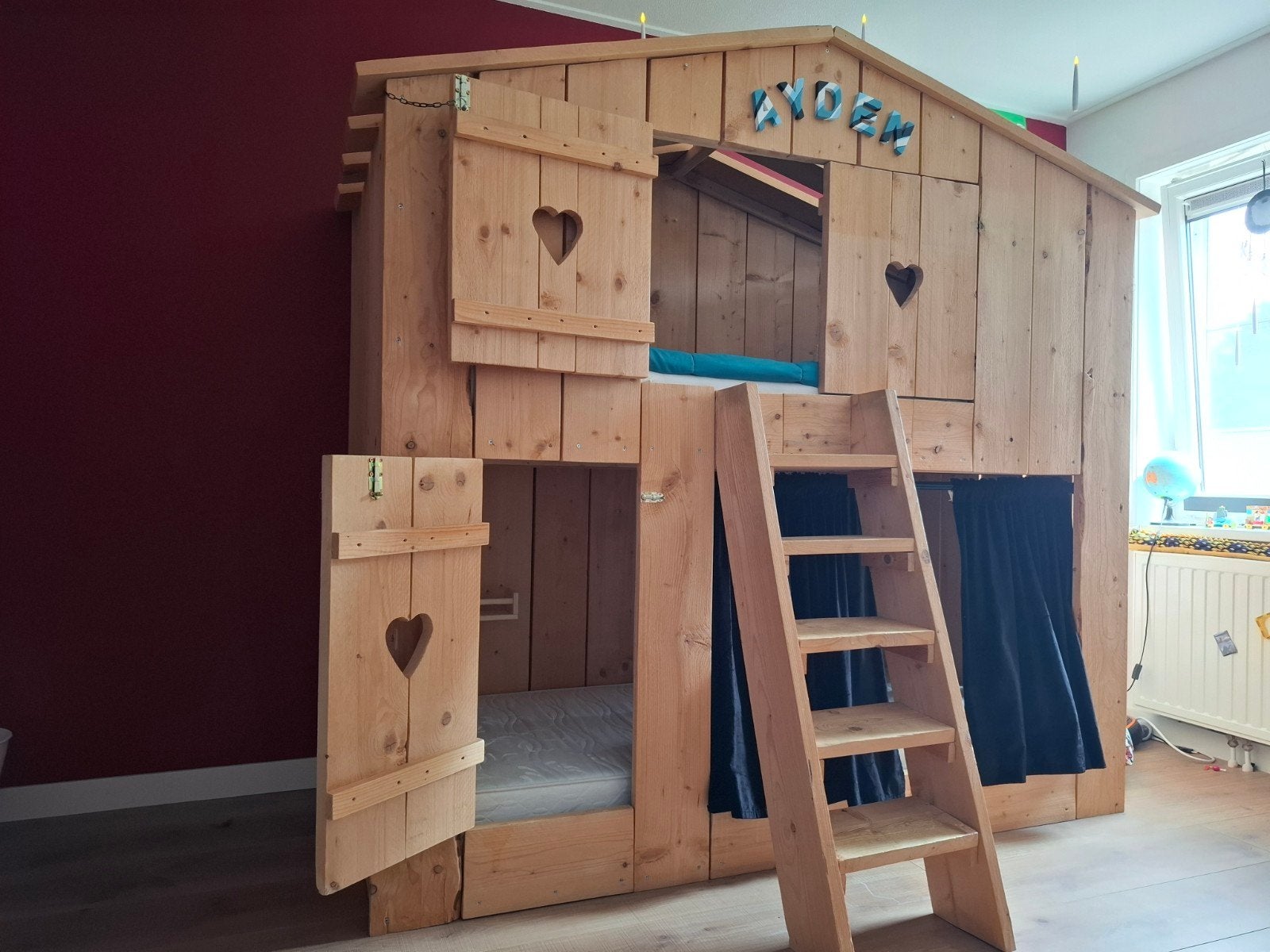 boomhut bed steigerhout, Ophalen, Zo goed als nieuw, Stapelbed