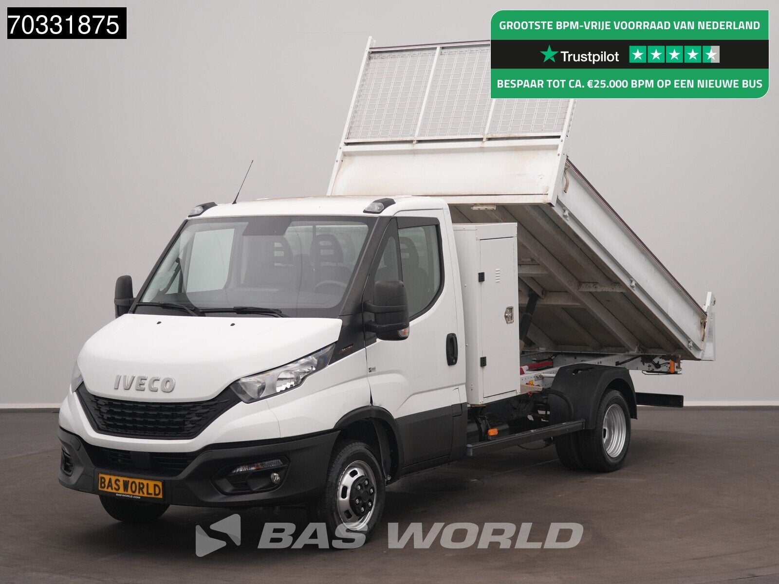 Iveco Daily 35C16 3.0L Kipper met Kist Dubbellucht 3,5t Trek, Achat, Euro 6, Boîte manuelle, Tissu