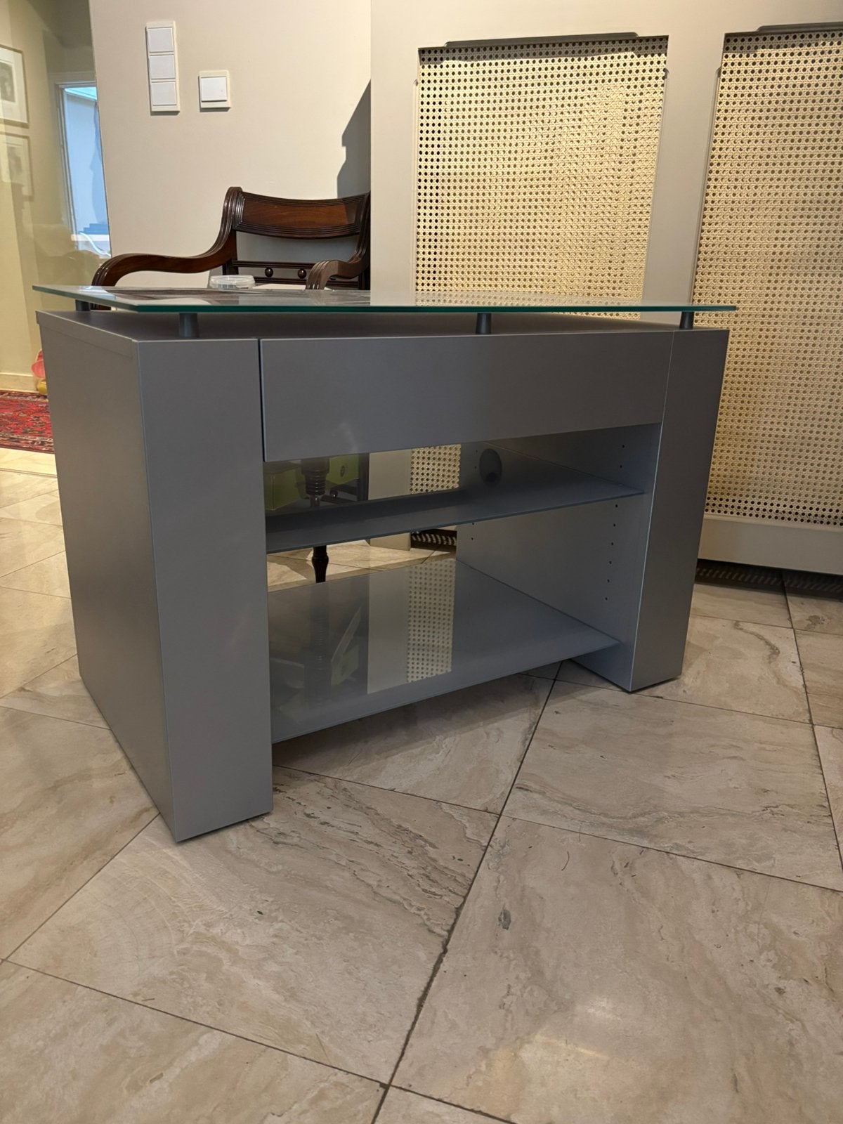Mooi tv meubel met melkglazen glasplaten te koop, Ophalen, Zo goed als nieuw