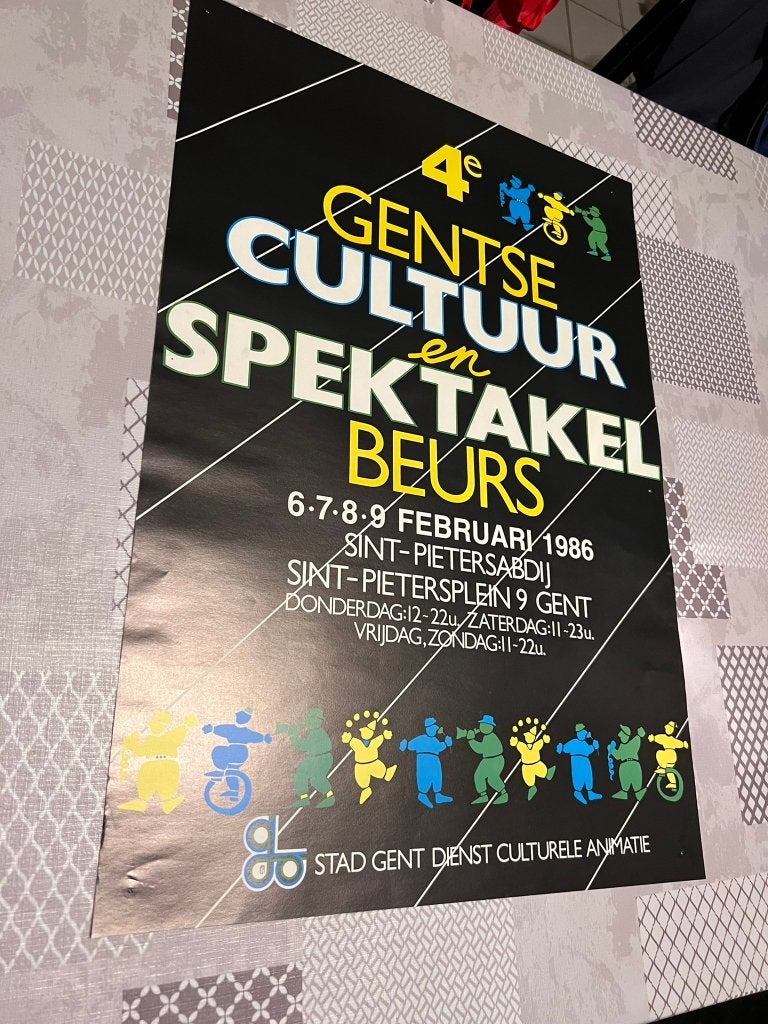 Vintage Poster 4e Gentse cultuur en spektakel beurs 6*7*8*9, Collections, Rectangulaire vertical, Utilisé, Affiche ou Poster pour porte ou plus grand