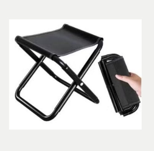 Draagbare opvouwbare campingstoel / visstoel zwart (150kg), Ophalen of Verzenden, Nieuw, Campingstoel