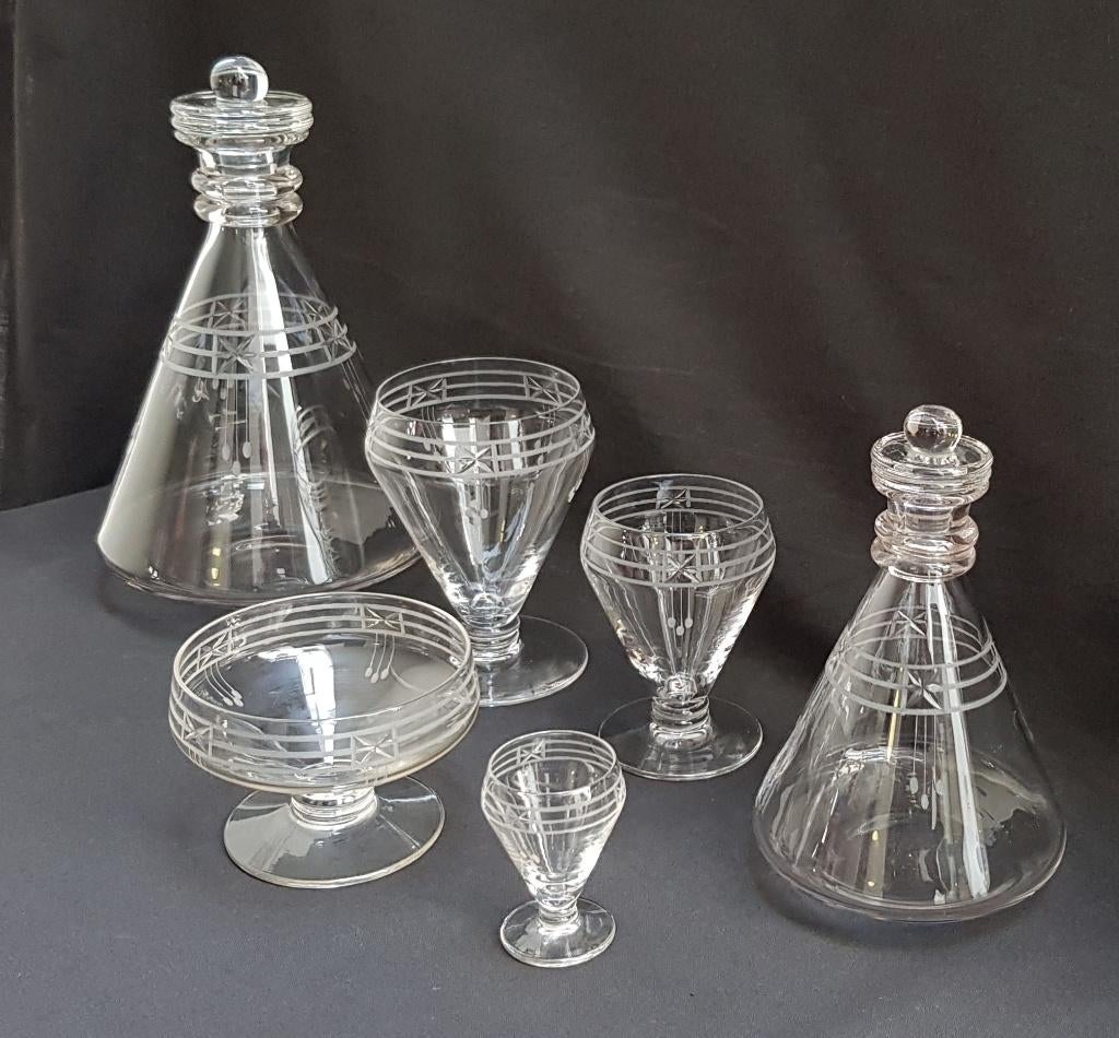 Jugendstil Drinkservies - glazen en karaffen - 43 stuks !, Antiek en Kunst, Ophalen of Verzenden