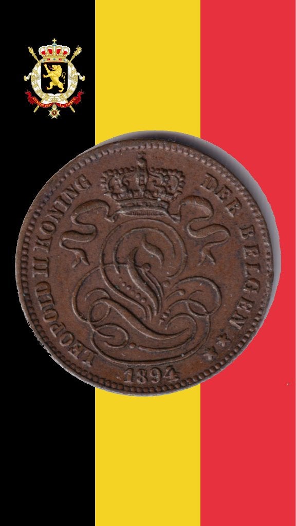 VARIANTE : 1 cent 1894 VL (double 4 nord) - Léopold II, Envoi, Monnaie en vrac