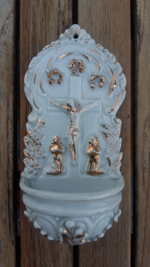 Ancien bénitier en porcelaine, Enlèvement ou Envoi