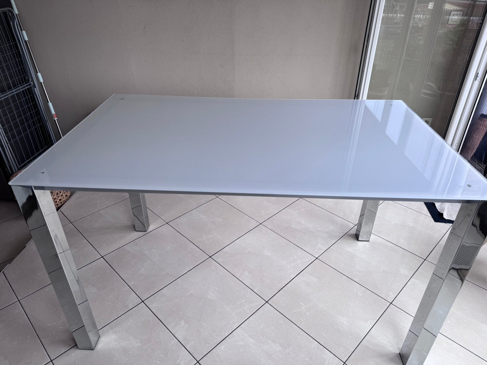 Glazen tafel 150x90, Huis en Inrichting, Tafels | Eettafels, Ophalen, Gebruikt, 50 tot 100 cm, Glas
