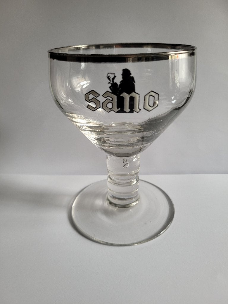 verre à bière émaillé sano, Enlèvement ou Envoi, Utilisé, Verre ou Verres, Autres marques