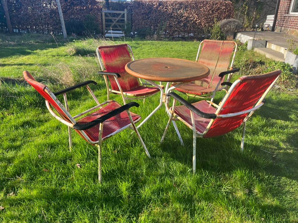 Vintage unieke tuinset te renoveren, Tuin en Terras, Ophalen, Gebruikt, Metaal